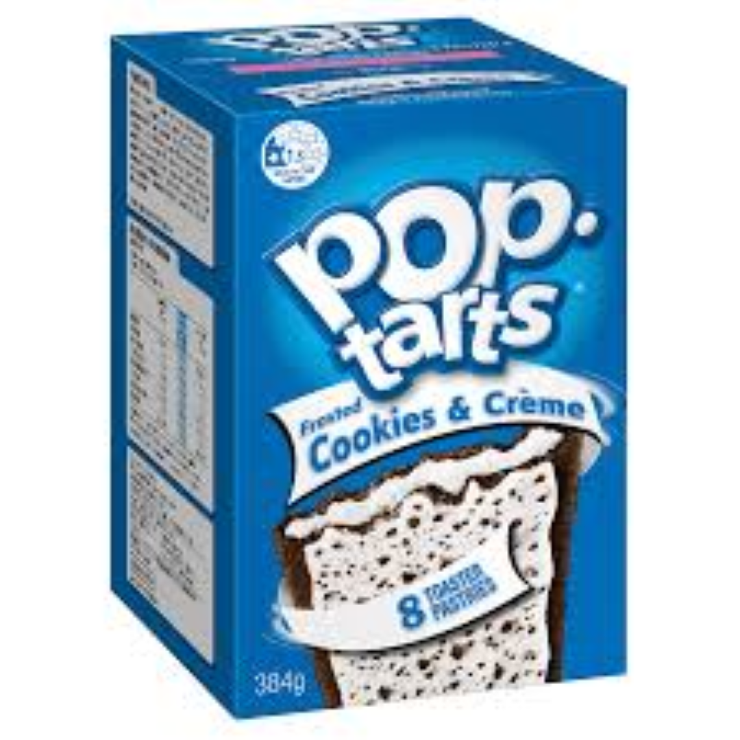 KELLOGGS POP TARTS FROSTED COOKIES & CREME 384G
